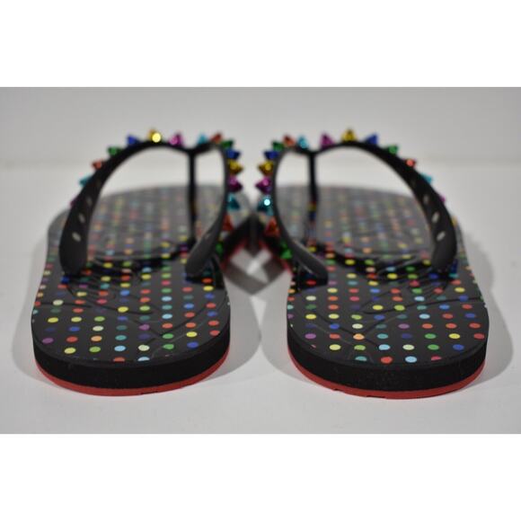 Christian Louboutin Loubi Flip Spikes Donna Flat Black Thong Flip Flop Sandal 36 - Picture 11 of 12